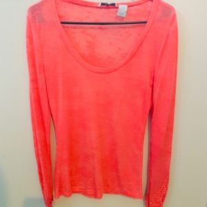 Coral Lace Layering top